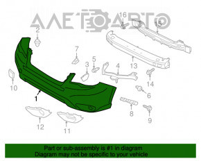 Бампер передній голий Subaru Forester 14-16 SJ дорест