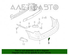 Заглушка буксир крюка заднего бампера Subaru Outback 15-19