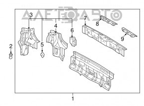 Задня панель Toyota Sienna 11-20 комплект 4 частини