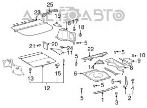 Кришка кишені багажника прав Lexus RX300 98-03 бежева