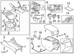 Консоль центральная подлокотник Toyota Avalon 13-18 кожа черн XLE