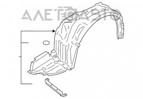 Подкрылок передний правый Subaru XV Crosstrek 13-17 надрыв креп