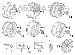 Запасне колесо сталеве R16 VW Jetta 11-18 USA