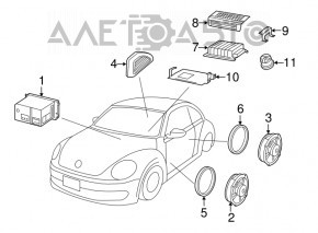 Динамик дверной передний левый VW Beetle 12-19