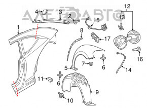 Подкрылок задний левый VW Beetle 12-19