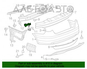 Кріплення заднього бампера праве VW Jetta 11-14 USA