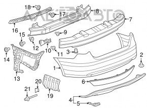 Кріплення заднього бампера праве VW Jetta 11-14 USA