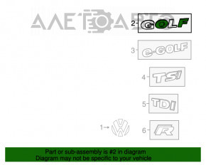 Эмблема GOLF двери багажника VW Golf 15-