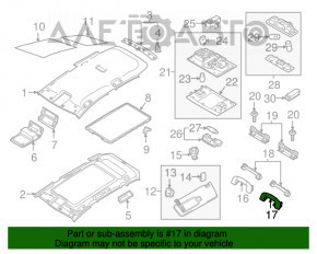 Ручка потолка задняя левая VW Golf 15- серая, царапины