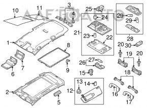 Ручка потолка задняя левая VW Golf 15- серая, царапины