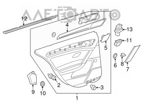 Обшивка двери карточка задняя правая VW Golf 15- 5d черн