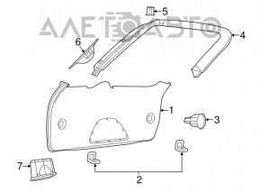 Обшивка дверей багажника низ Jeep Grand Cherokee WK2 11-13 черн