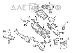 Накладка центральной консоли Dodge Challenger 15-19 царапины