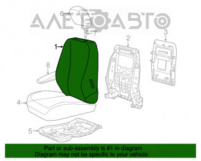 Пассажирское сидение Dodge Grand Caravan 11-20 тряпка, черн, мех. регул, без airbag