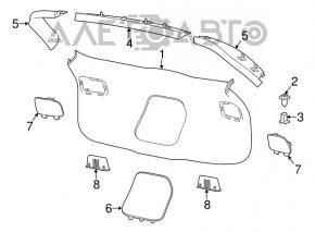 Обшивка дверей багажника Jeep Cherokee KL 14-18 чорна