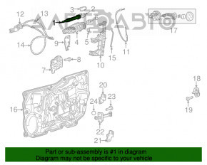 Ручка дверей зовнішня перед лев Chrysler 200 15-17 keyless, хром смужка