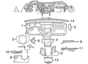 Накладка подторпедная коліна водія Jeep Grand Cherokee WK2 11-21 беж