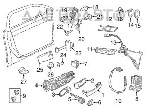 Ручка двери внешняя передняя левая VW Jetta 11-18 USA