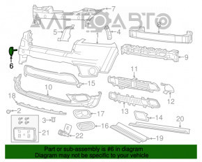 Заглушка буксир крюка переднего бампера Jeep Cherokee KL 14-18