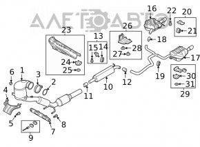 Выпускная трасса средняя часть VW Golf 15- 1.8T