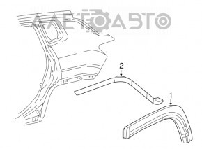 Молдинг заднего крыла верхний левый Jeep Compass 17- хром