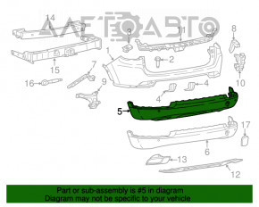 Бампер задний голый нижняя часть Jeep Compass 17- без парктр