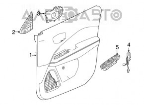 Обшивка двери карточка передняя левая Jeep Compass 17- черн