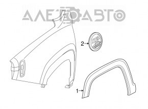 Накладка арки крила перед прав Jeep Renegade 15-