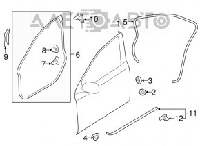 Дверь голая передняя правая Subaru Outback 15-19