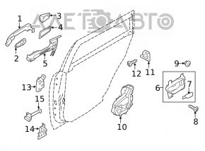 Петля двери нижняя задняя левая Subaru Forester 14-18 SJ