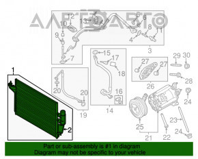 Радиатор кондиционера конденсер Ford Escape MK3 13-16 2.0T новый TYC Тайвань