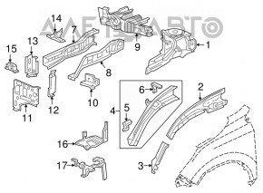 Четверть передняя левая Honda CRV 17-22