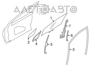 Скло дверей трикутник з ущільнювачем переднє права Subaru XV Crosstrek 13-17