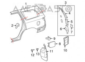 Чверть крило задня права Toyota Sequoia 08-16