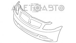 Бампер передний голый Infiniti G35 G37 4d 06-09 дорест Sport, графит, примят, трещины в креп