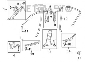 Накладка передньої стійки права Toyota Camry v40