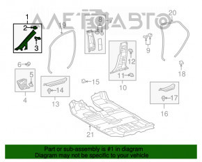 Накладка передней стойки верхняя правая Lexus RX350 RX450h 10-15 беж