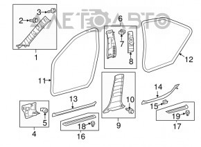 Накладка передньої стійки верх ліва Toyota Camry v50 12-14 usa беж