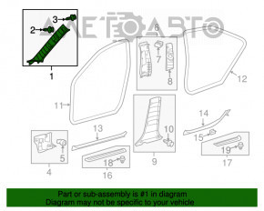 Накладка передней стойки верхняя левая Toyota Camry v50 12-14 usa серая