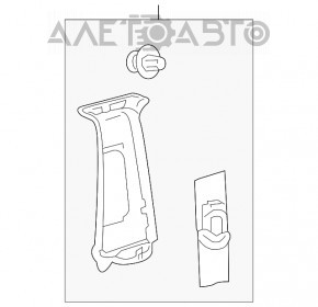 Накладка центральної стійки верхня ремінь права Toyota Prius 50 16- черн