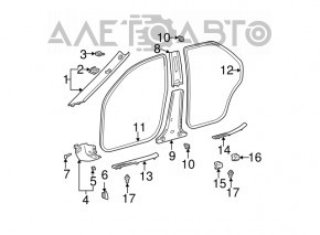 Накладка центральної стійки верхня ремінь права Toyota Camry v30 2.4