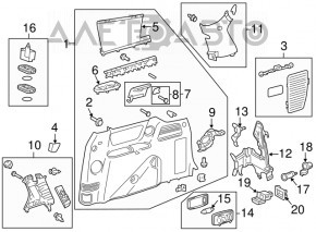 Обшивка арки правая Toyota Sienna 11-14 бежевая без шторки