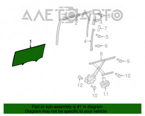 Стекло двери задней левой Toyota Sienna 11-20 без тонировки