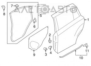 Уплотнитель двери задней правой Subaru XV Crosstrek 13-17