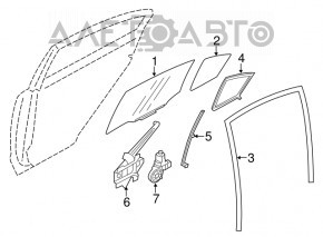 Ущільнювач скла задній правий Subaru XV Crosstrek 13-17