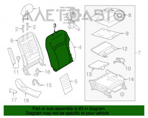 Пасажирське сидіння Subaru Outback 15-19 без airbag, ганчірка чорна