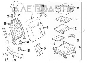 Пасажирське сидіння Subaru Outback 15-19 без airbag, ганчірка чорна