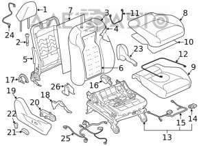 Пасажирське сидіння Subaru Forester 19- SK без airbag, механічні, чорне з сірим