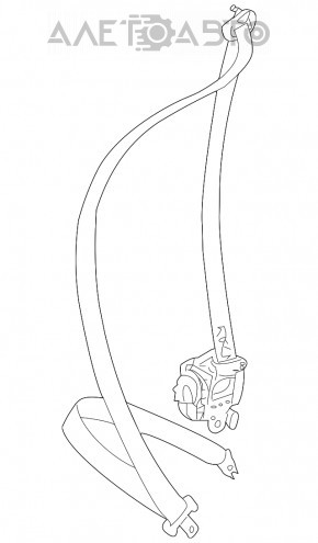 Водительский ремень безопасности Subaru XV Crosstrek 13-17 черный
