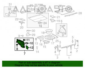 Обшивка арки ліва Lexus RX350 RX450h 10-15 черн